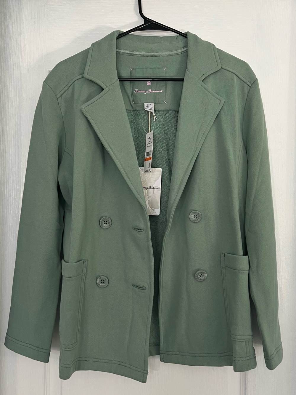 Tommy Bahama Double-Breasted Sage Green Blazer Jacket